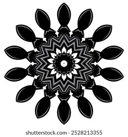 Vector mandala design , relaxing and easy mandala art for tattoo design isolated on white background.