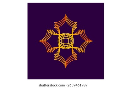 Vector Mandala Design from Rotating Hypocycloid Layers – Abstract Geometry with Glowing Gradients and Sacred Balance for Posters, Websites, or Decor