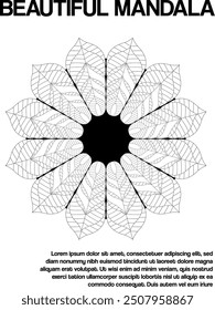 Vector Mandala Design Template Pattern Abstract, Social media post template