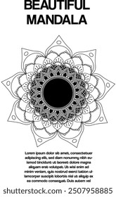 Vector Mandala Design Template Pattern Abstract, Social media post template