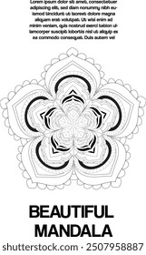 Vector Mandala Design Template Pattern Abstract, Social media post template