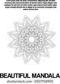 Vector Mandala Design Template Pattern Abstract, Social media post template