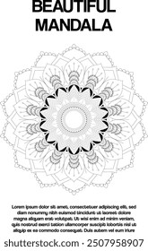 Vector Mandala Design Template Pattern Abstract, Social media post template