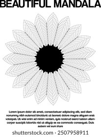 Vector Mandala Design Template Pattern Abstract, Social media post template