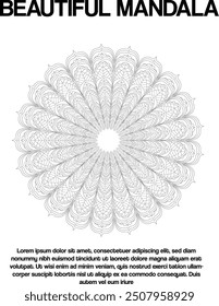 Vector Mandala Design Template Pattern Abstract, Social media post template