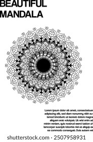 Vector Mandala Design Template Pattern Abstract, Social media post template
