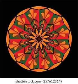 Vector Mandala Design in Unique Color and Style.