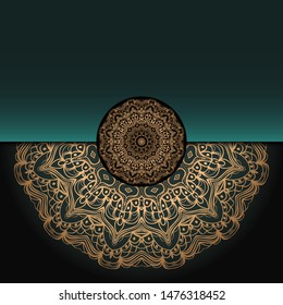 Vector mandala floral background for greeting invitation card, design element. Place for text. 