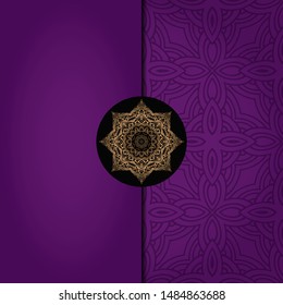 Vector mandala floral background for greeting invitation card, design element. Place for text. 