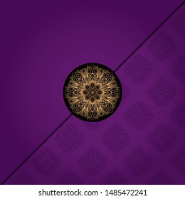 Vector mandala floral background for greeting invitation card, design element. Place for text. 