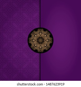 Vector mandala floral background for greeting invitation card, design element. Place for text. 