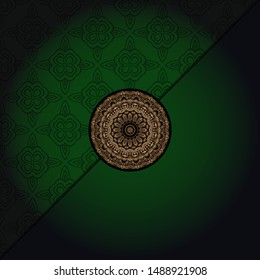 Vector mandala floral background for greeting invitation card, design element. Place for text. 