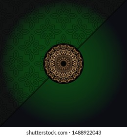 Vector mandala floral background for greeting invitation card, design element. Place for text. 