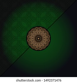 Vector mandala floral background for greeting invitation card, design element. Place for text. 