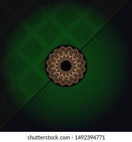 Vector mandala floral background for greeting invitation card, design element. Place for text. 