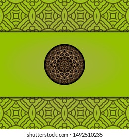 Vector mandala floral background for greeting invitation card, design element. Place for text. 