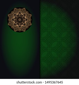 Vector mandala floral background for greeting invitation card, design element. Place for text. 