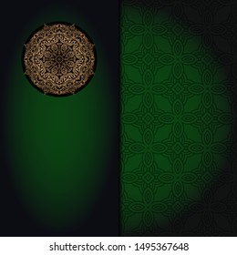 Vector mandala floral background for greeting invitation card, design element. Place for text. 