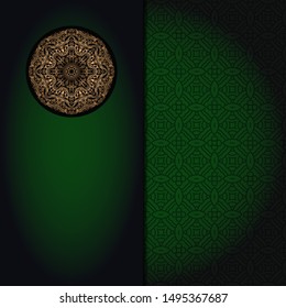 Vector mandala floral background for greeting invitation card, design element. Place for text. 
