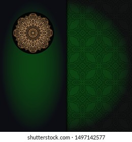 Vector mandala floral background for greeting invitation card, design element. Place for text. 