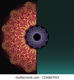 Vector mandala floral background for greeting invitation card, design element. 