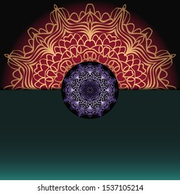 Vector mandala floral background for greeting invitation card, design element. 