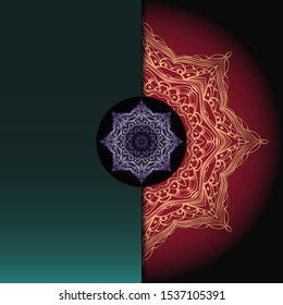 Vector mandala floral background for greeting invitation card, design element. 