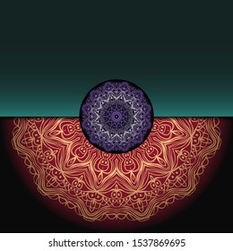 Vector mandala floral background for greeting invitation card, design element. 