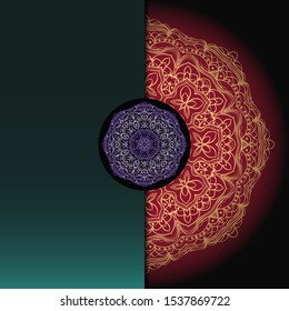 Vector mandala floral background for greeting invitation card, design element. 