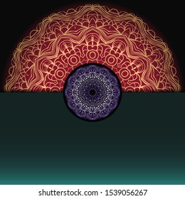 Vector mandala floral background for greeting invitation card, design element. 