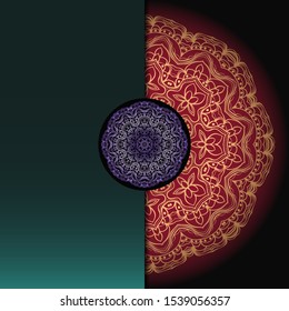Vector mandala floral background for greeting invitation card, design element. 