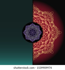 Vector mandala floral background for greeting invitation card, design element. 