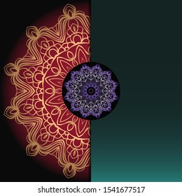 Vector mandala floral background for greeting invitation card, design element. 
