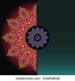 Vector mandala floral background for greeting invitation card, design element. 