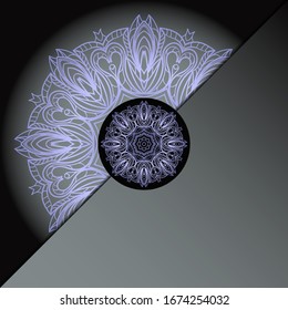 Fondo floral vectorial mandala para la tarjeta de invitación de bienvenida, elemento de diseño. Colocar texto. 