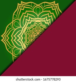 Vector mandala floral background for greeting invitation card, design element. Place for text. 