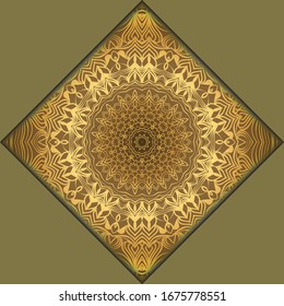 Vector mandala floral background for greeting invitation card, design element. Place for text. 