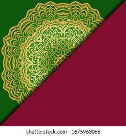 Vector mandala floral background for greeting invitation card, design element. Place for text. 