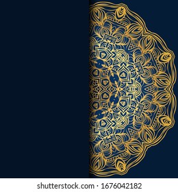 Vector mandala floral background for greeting invitation card, design element. Place for text. 