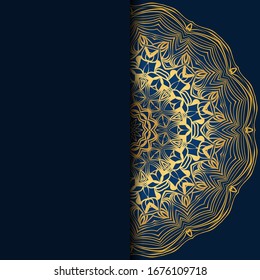 Vector mandala floral background for greeting invitation card, design element. Place for text. 