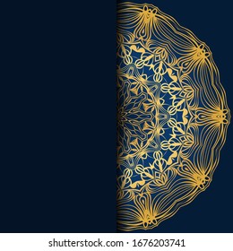 Vector mandala floral background for greeting invitation card, design element. Place for text. 