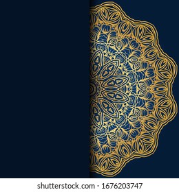 Vector mandala floral background for greeting invitation card, design element. Place for text. 