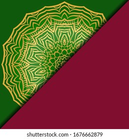 Vektorillustration mandala floraler Hintergrund für Grußkarte, Design-Element. Platz für Text. 