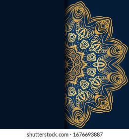 Vector mandala floral background for greeting invitation card, design element. Place for text. 