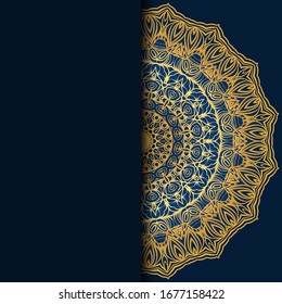 Vector mandala floral background for greeting invitation card, design element. Place for text. 
