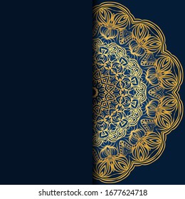 Vector mandala floral background for greeting invitation card, design element. Place for text. 