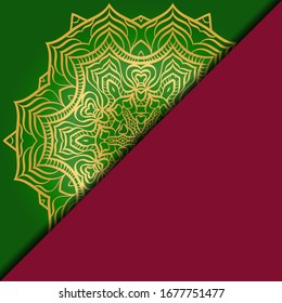 Vector mandala floral background for greeting invitation card, design element. Place for text. 