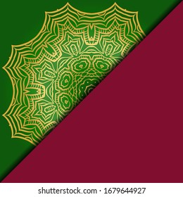 Vector mandala floral background for greeting invitation card, design element. Place for text. 