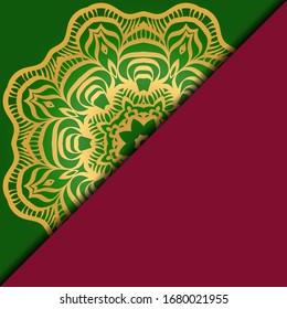 Vector mandala floral background for greeting invitation card, design element. Place for text. 