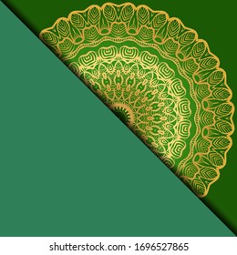 Vector mandala floral background for greeting invitation card, design element. Place for text. 